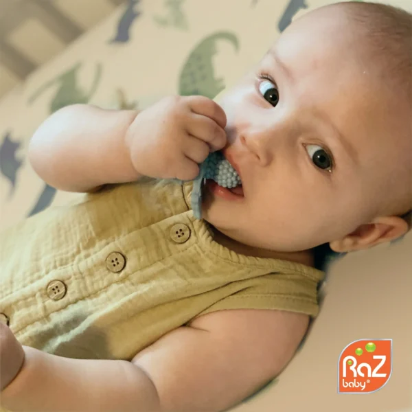 RaZbaby RaZberry Teether Tpy (2 Pack) - Soft Silicone, BPA Free, Easy-to-Hold - Red/Blue / For Baby 3m+ - Image 3